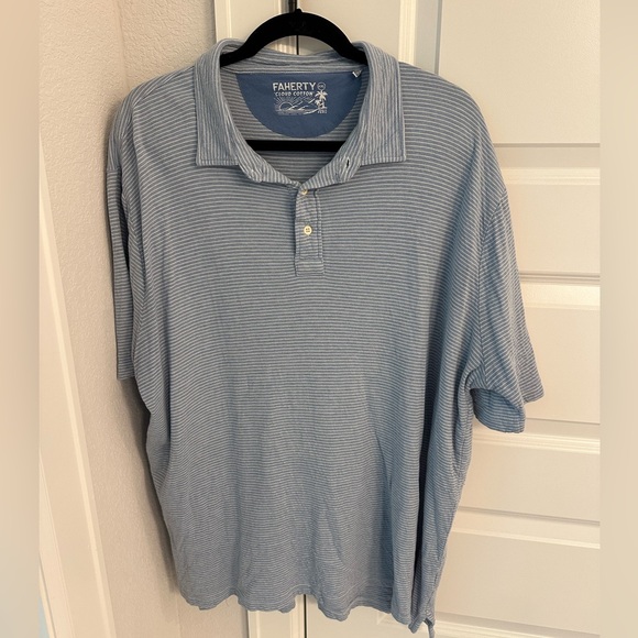 Faherty Other - Men’s Faherty Short-Sleeve Blue Striped Polo